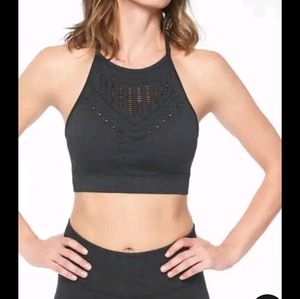 ATHLETA Halasana Macrame bra,charcoal gray size M